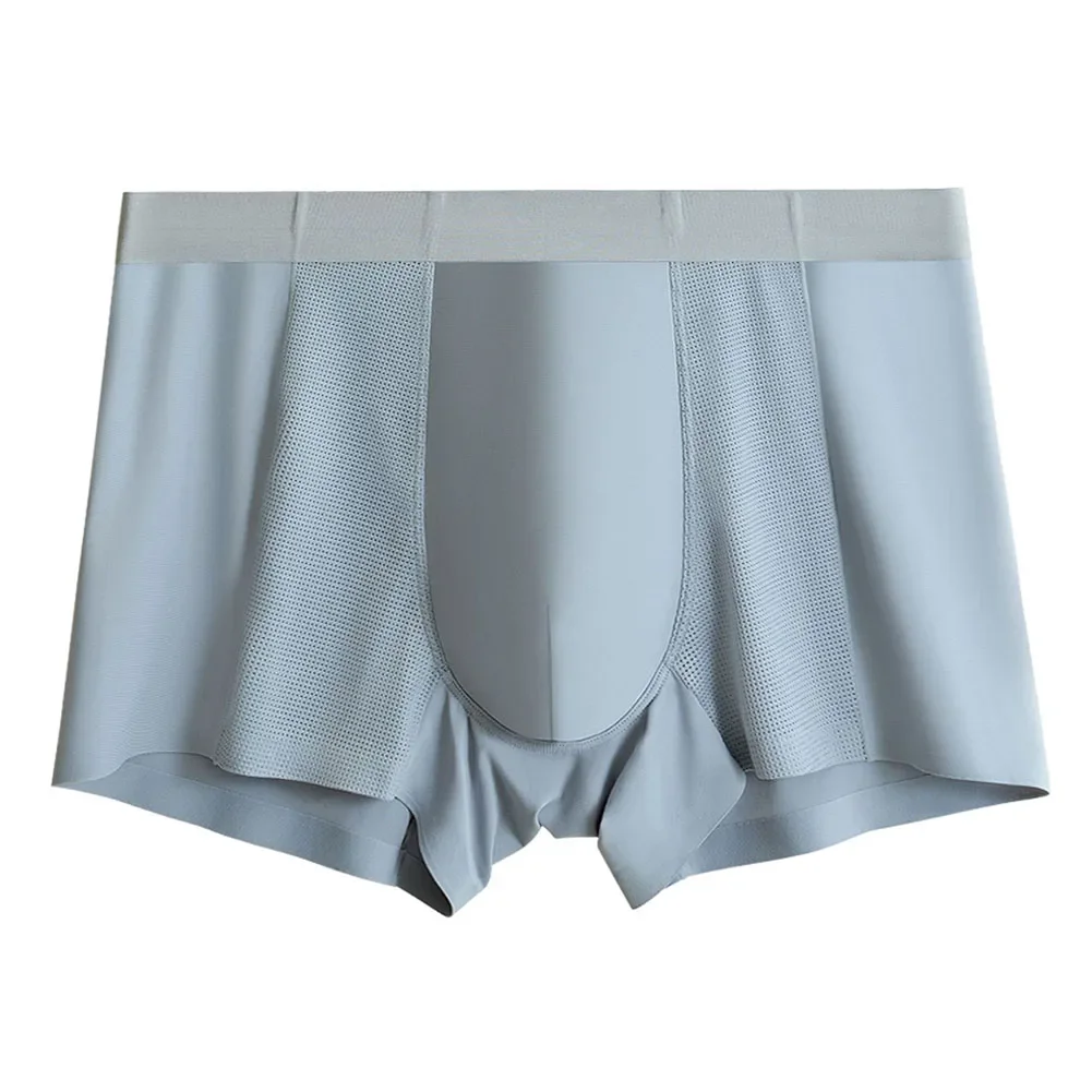 

Home Hotel Boxer Briefs Comfortable Seamless Boxer Briefs Basic MidRise Men Mesh Fabric Boxer Solid Color Underwear