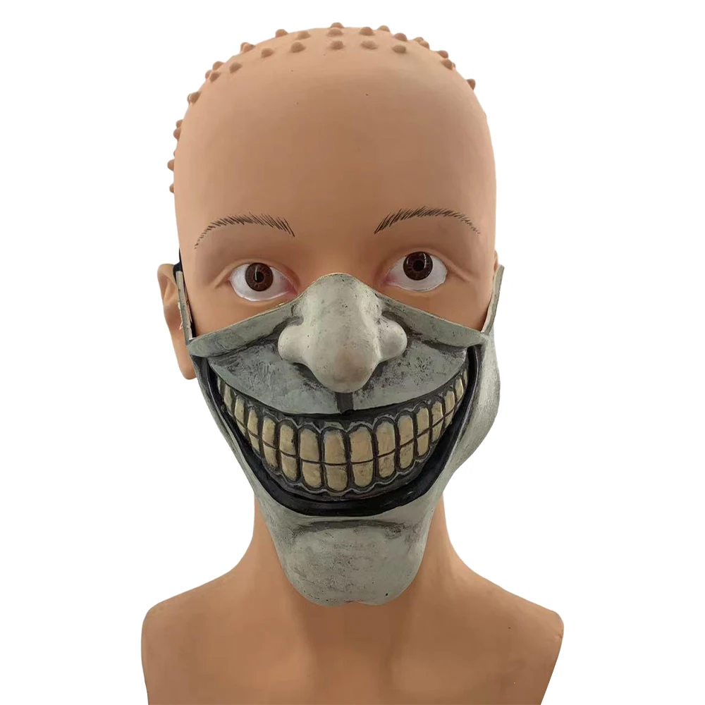 Męska Maska Chwytak Czarny Telefon Cosplay Lateksowa Półmaska Hełm Maskarada Halloween Party Akcesoria Kostiumowe Rekwizyty