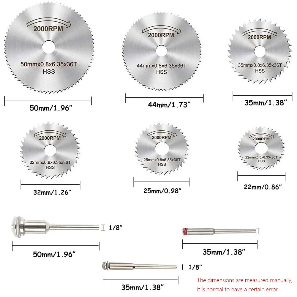 Mini Circular Saw Blade Set Sanding Grinding Wheel Cutting Disc for Dremel Accessories Metal Cutting Rotary Tools