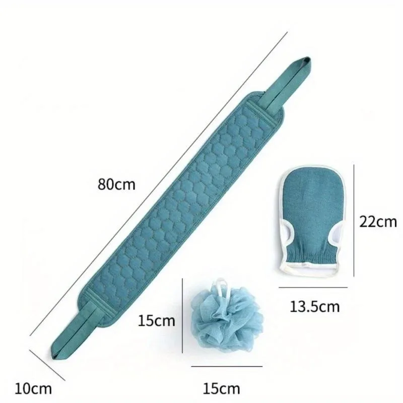 2sets Body Cleaning Washcloth Soft Brush Home Hotel Bathroom Shower Ball Back Scrubber Set Exfoliating Skin Towel Bath Gloves