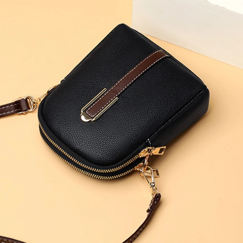 Bolsa crossbody de couro PU para mulheres e meninas, versátil e durável, elegante e moderna, monocromática