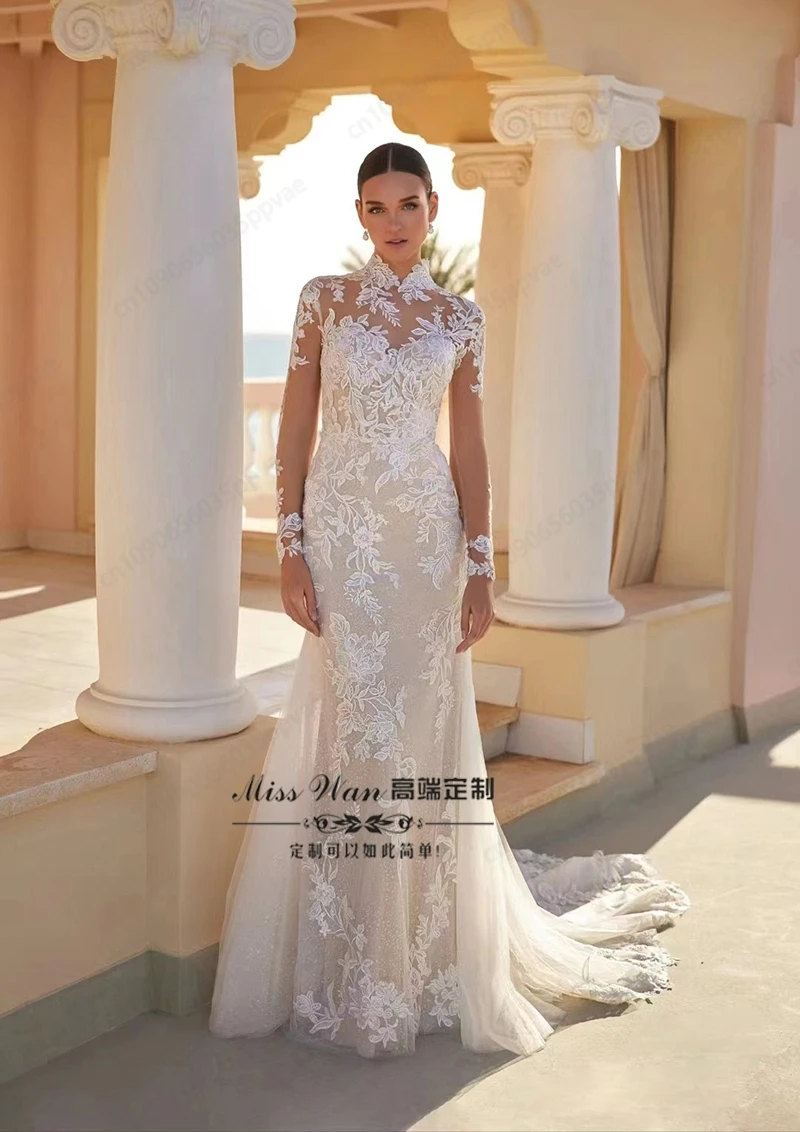 OXSEY Fashionable Trumpet Bridal Dress For Women Lace Appliques Detachable Sleeves Sweetheart 2024 Vestido De Casamento