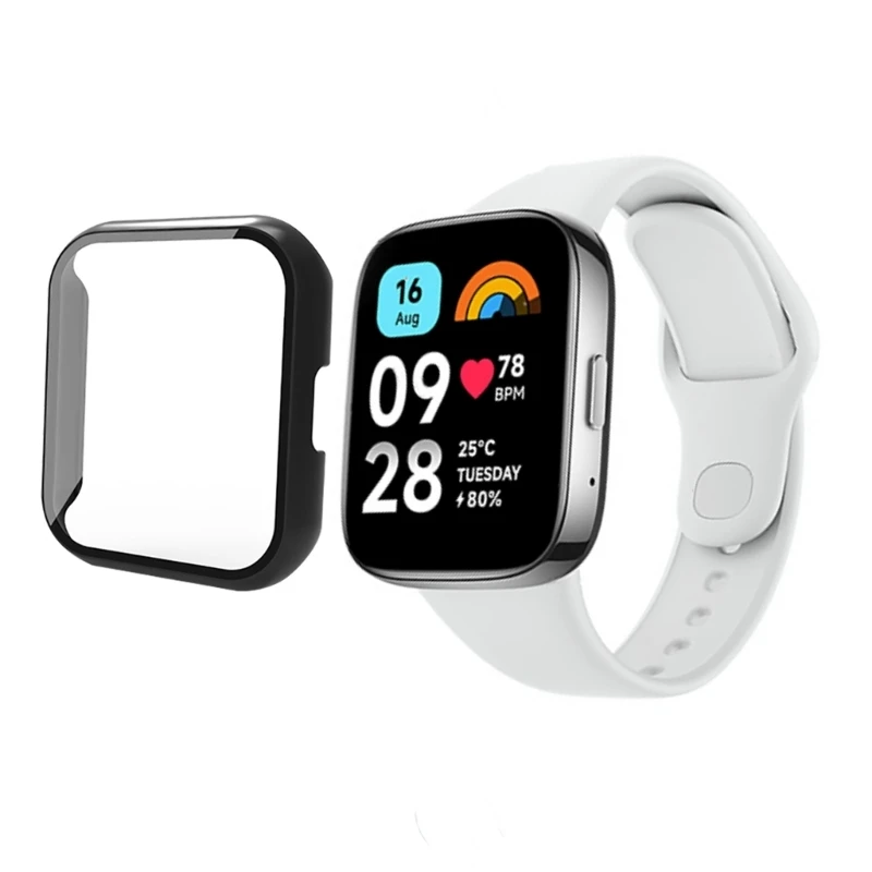 Tempered-Glass Film Screen Protector Case Cover For Redmi Watch 3 Active Smart Watch Protective Cover Bumper Shell Frame