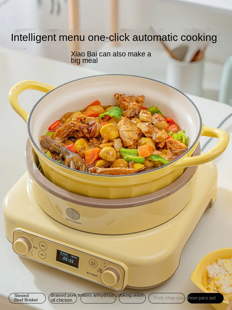 

Enamel Pot Induction Cooker Soup Household 25cm Stew Thermal Casserole Multi-Function Wok Flat Pot Induction Cooker