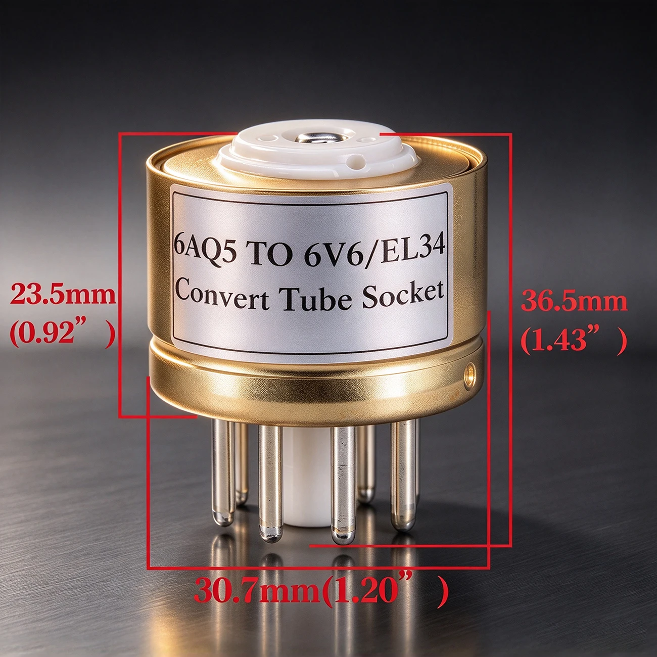 MOLEE CHUN 1PC 7PIN TO 8PIN Tube Socket Adapter  6AQ5 TO 6V6 6L6 Audio Amplifier Convert Tube Socket 6AQ5 TO EL34