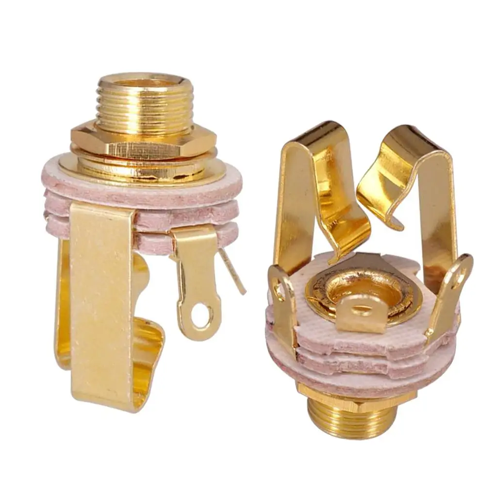 Вилка электрического бас-звукоснимателя 6,35 мм, моно латунный входной гитарный разъем, аксессуар для электрогитары и бас-гитары