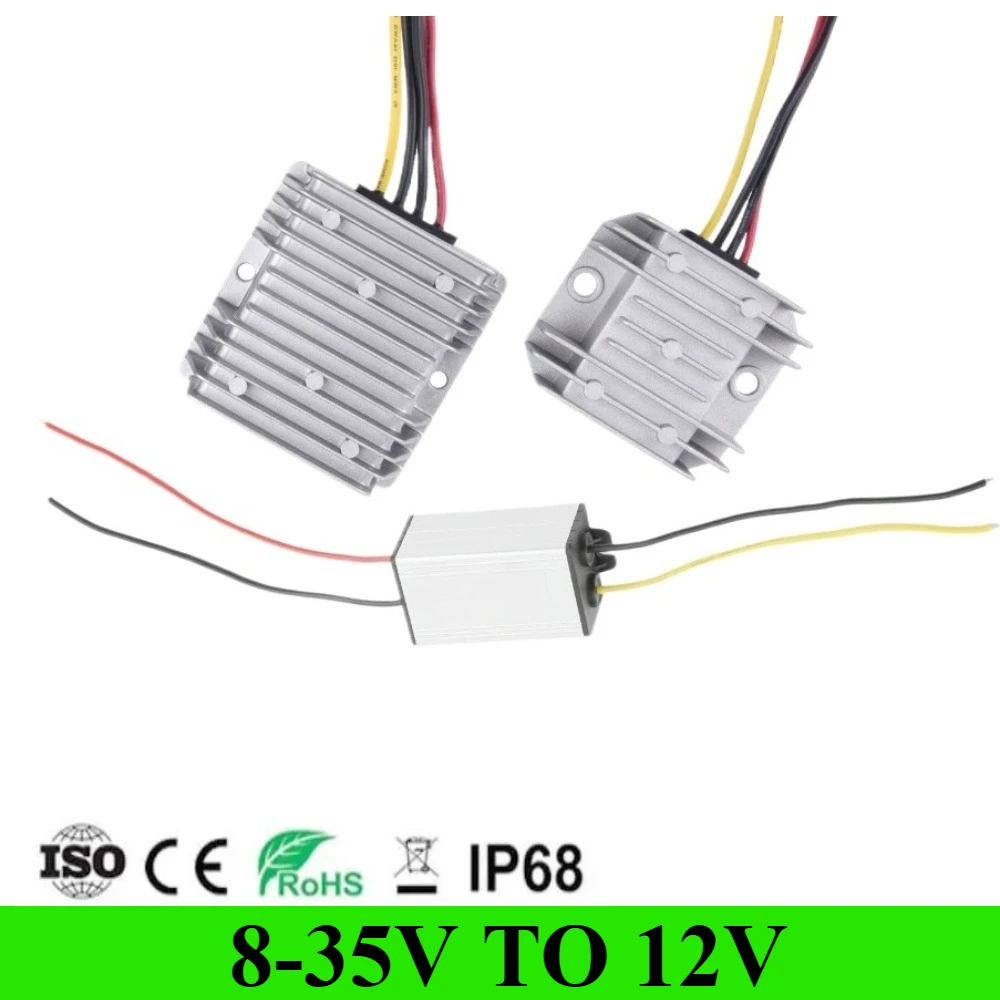 DC Power Converter 8V-35V to 12V 2A 3A 5A 10A Stabilizer Voltage Automotive Power Supply Moudle Waterproof For Car Efficient