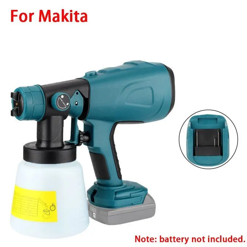 Cordless Electric Spray Gun with 3 Spray Patterns For Makita 18V Battery Handheld 800ML High Power Electric Paint Sprayer