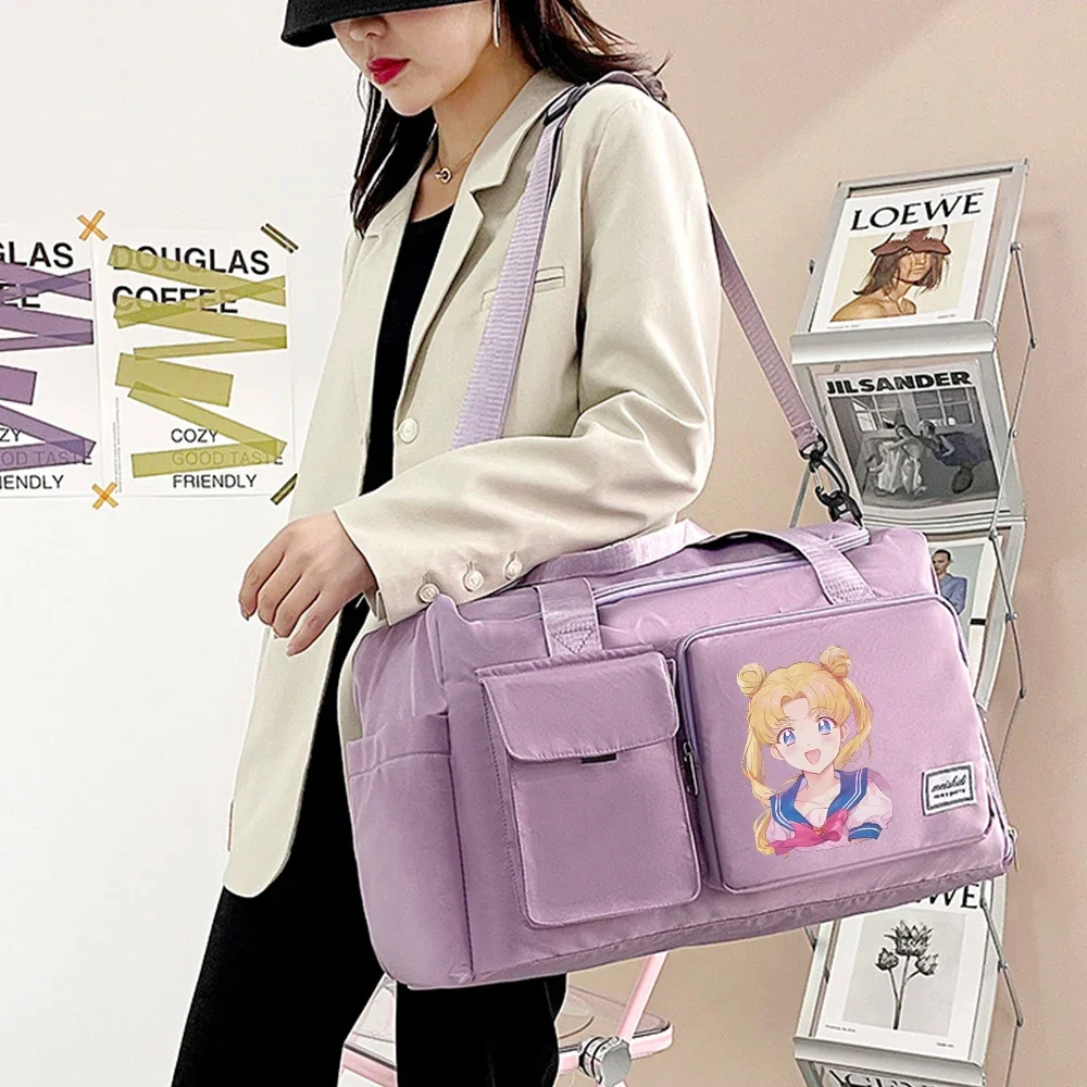 SAILOR MOONS borsa da viaggio da donna Kawaii Cartoon Men borsa sportiva da palestra impermeabile borsa da Fitness per uomo borsa da viaggio borsa a