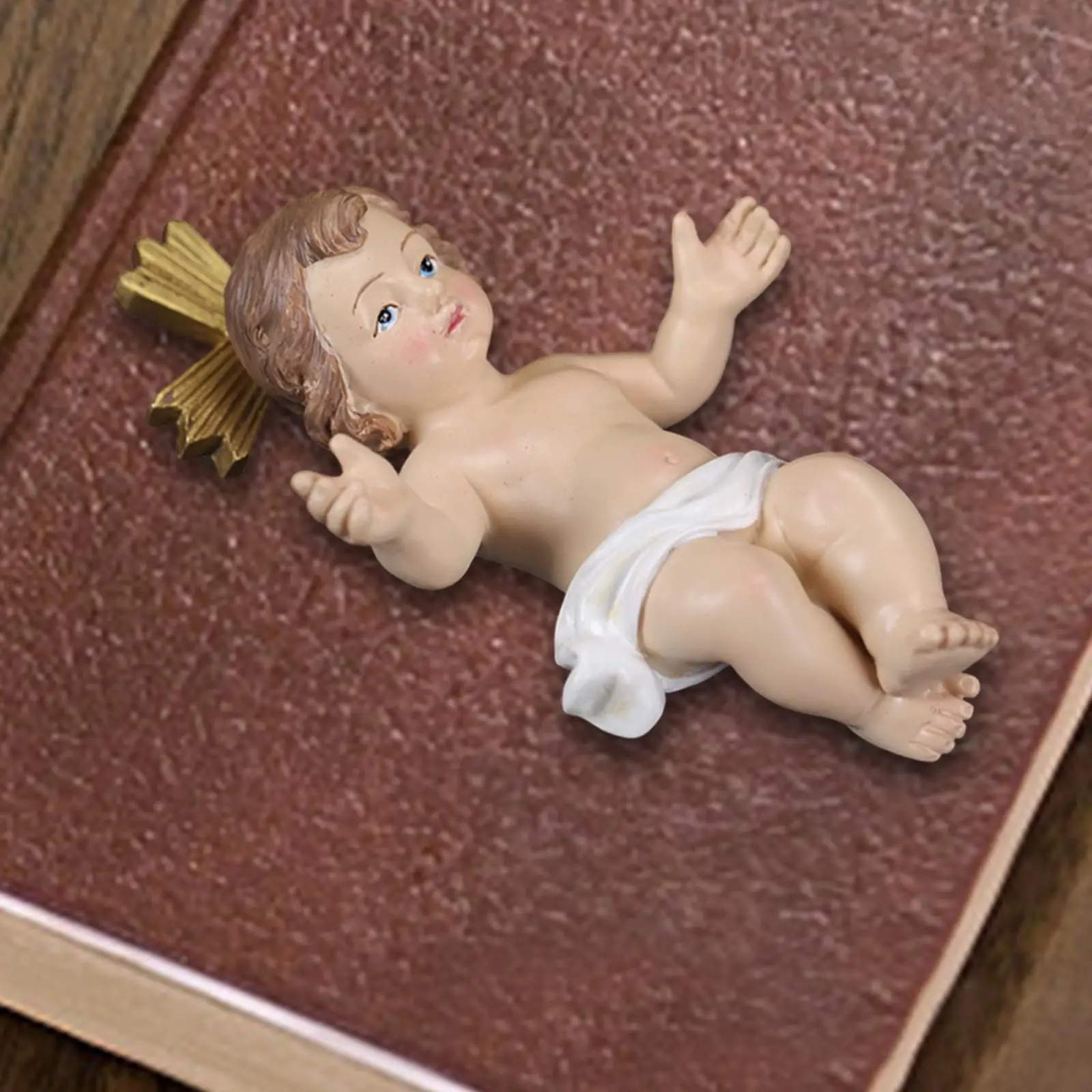 Juego de Natividad, manualidades de regalo de cumpleaños, estatua de Jesús para gabinete, estantería de escritorio