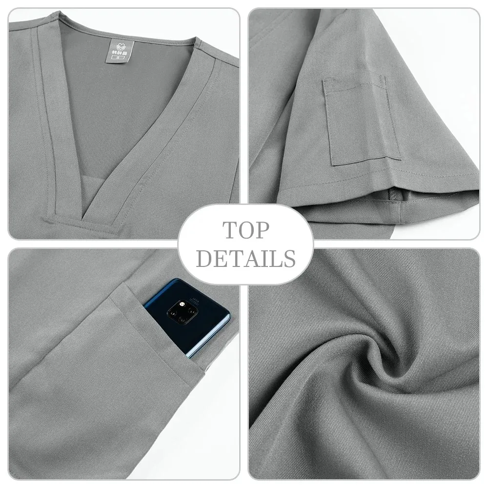 Surgical Uniforms Woman Scrub Set Medical Nurse Beauty Salon Workwear Clinical Scrubs Top Pants Spa Doctor Nursing Clinical Suit