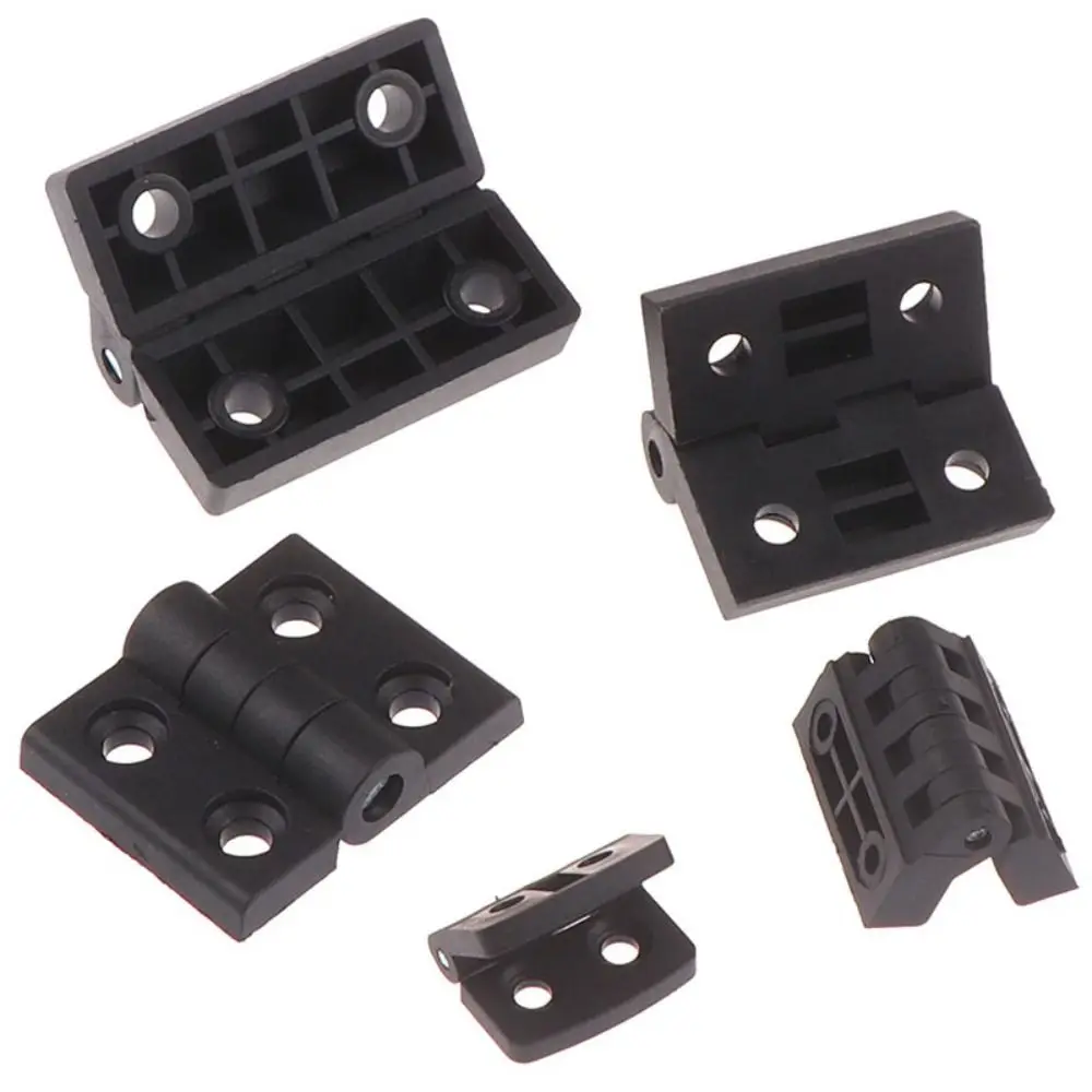 Professional ABS Plastic Plastic Door Hinge Hardware Black Cabinet Door Hinge Wear-resistant Durable Small Hinges For Furniture