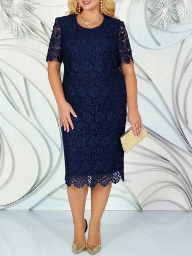 Vestidos de fiesta elegantes de talla grande para mujer, vestido blanco de verano con bordado Floral para invitados de boda, vestido ajustado por debajo de la rodilla