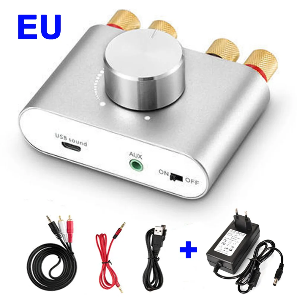 Woopker Digitaler Audioverstärker HiFi-Soundverstärker TPA3116 Empfänger Bluetooth 5.0 Auto Mini Heimkino-Soundsystem 50W*2 8