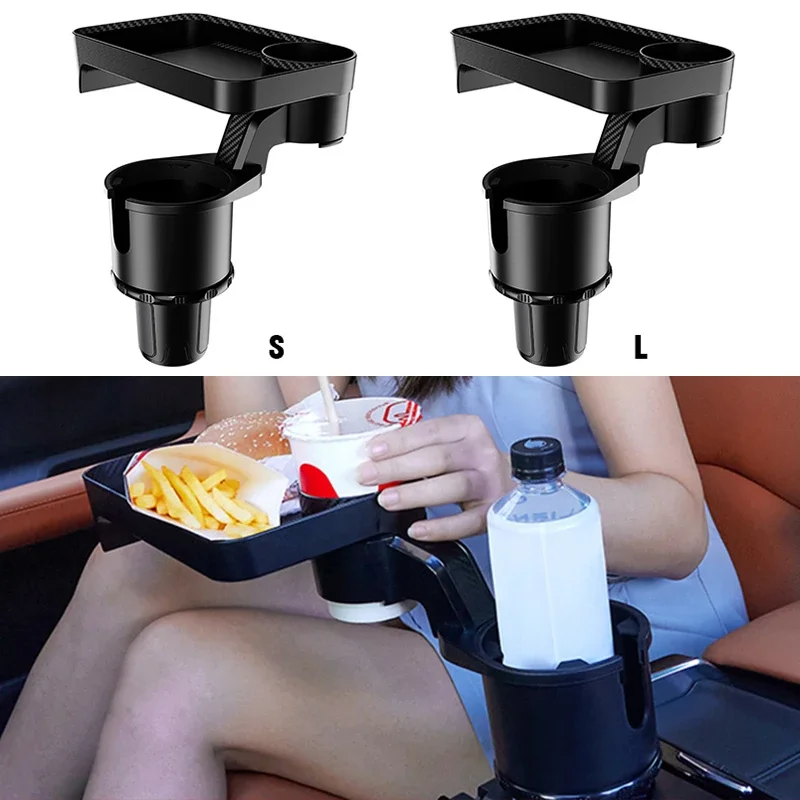 

360°Portable Cup Holder Meal Tray Expanded Table Desk Car Cup Holder Meal Tray Adjustable Universal Car Tray Table For Cup Holde