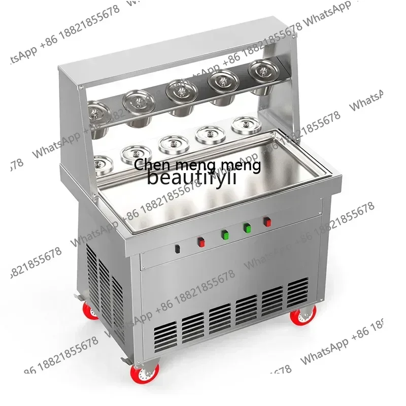 เครื่องทำโยเกิร์ตทอด FF YH เครื่องทำไอศกรีมทอดเชิงพาณิชย์ เครื่องทำไอศกรีมทอดอัตโนมัติแบบไทย ไอศกรีมม้วนทอด