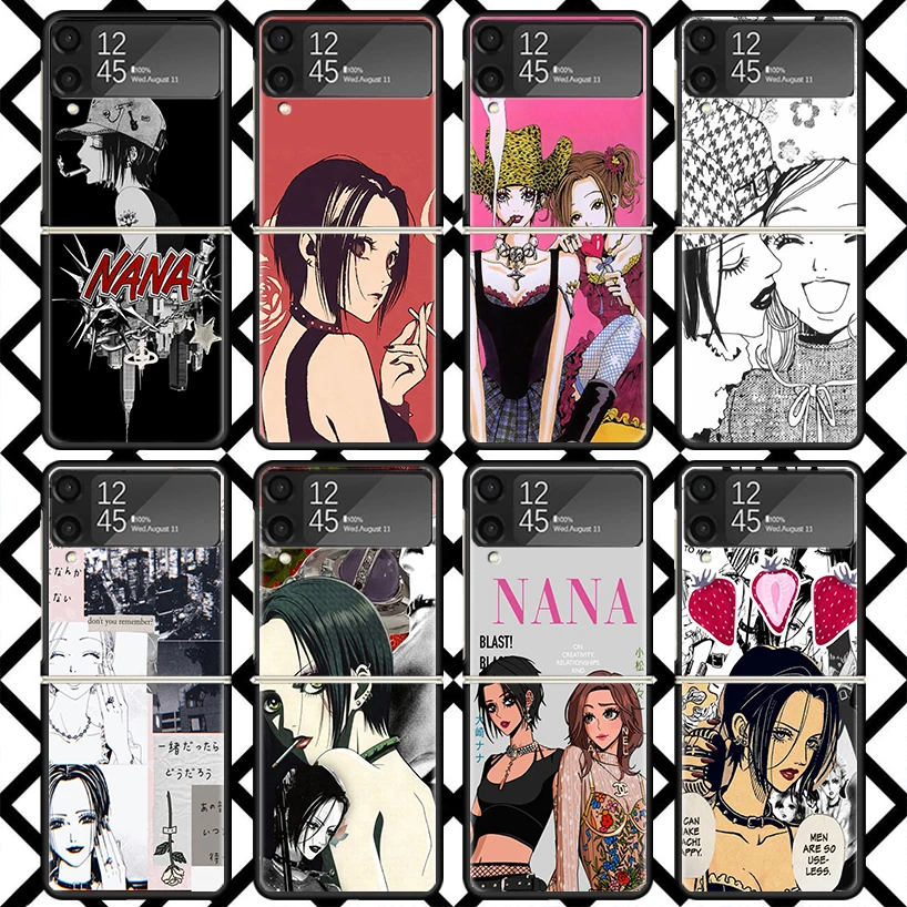 NaNa Osaki Anime Phone Case For Samsung Z Flip 7 6 5 4 3 Galaxy ZFLIP7 ZFlip6 5G Flip5 Flip4 Flip3 5g Black Hard Cover