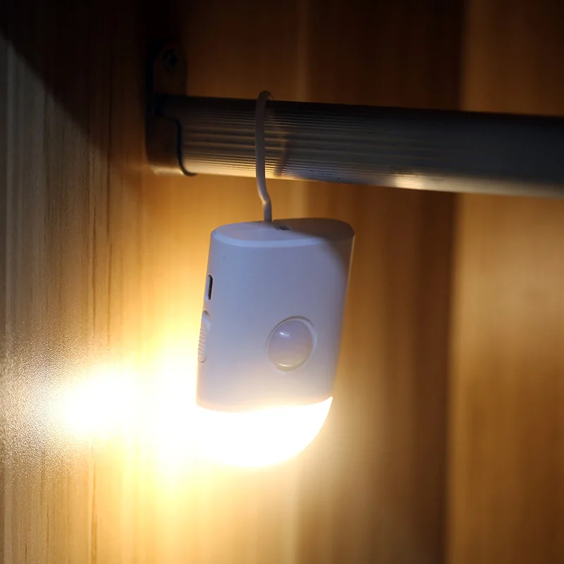 1Pc Magnetic Human Body PIR Sensor Light Eye Protection USB Charging Induction Night Light Bedroom Walling LED Night Light