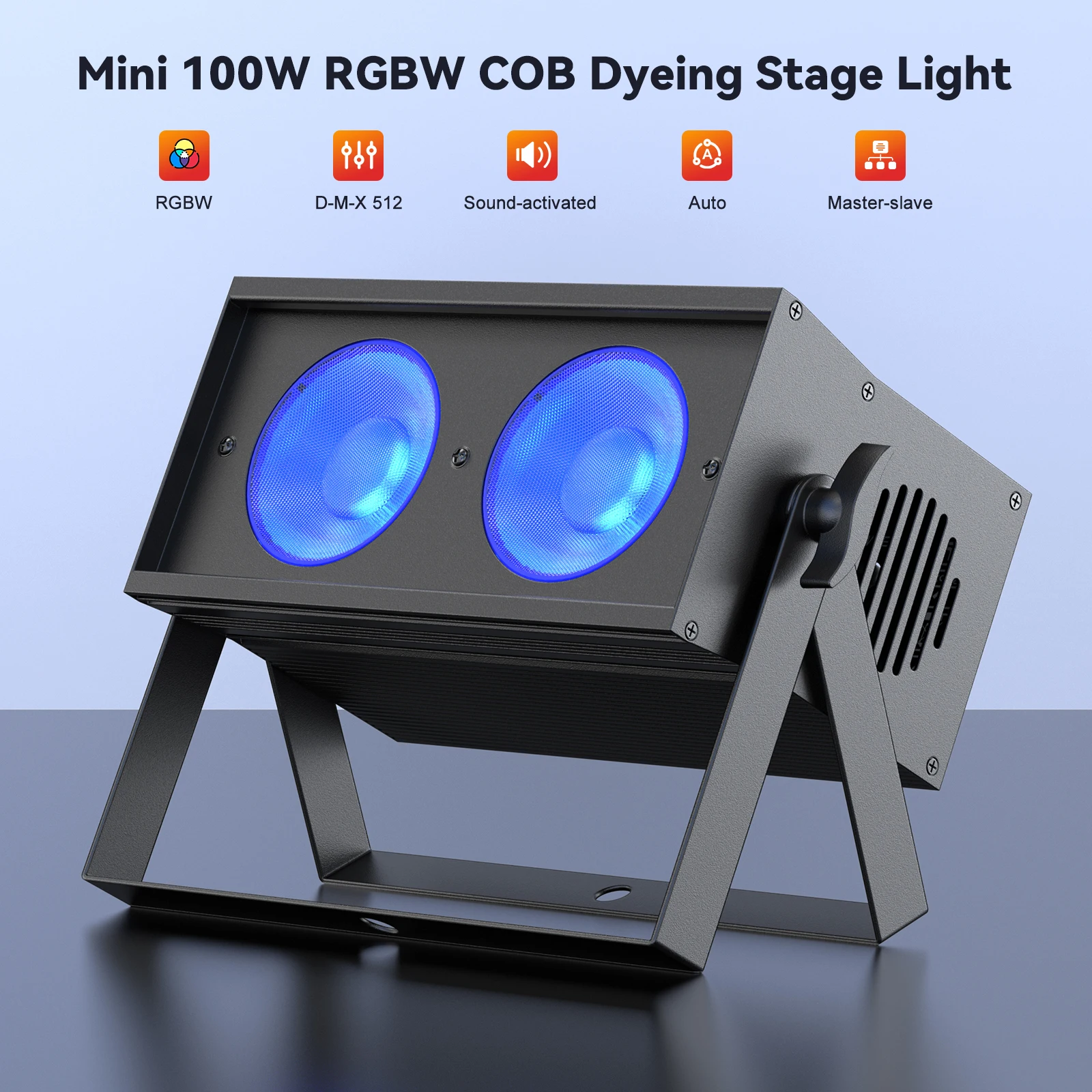 4PCS Mini COB LED Par Lights 100W RGBW LED Lighting DMX Stage Effect Lighting Projector for DJ Disco KTV Party Wedding Bar Club