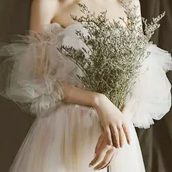 Guantes de novia de malla, cubierta de manga de mano de burbuja, sujetador de brazo, vestido de novia coreano, accesorios de boda Sen