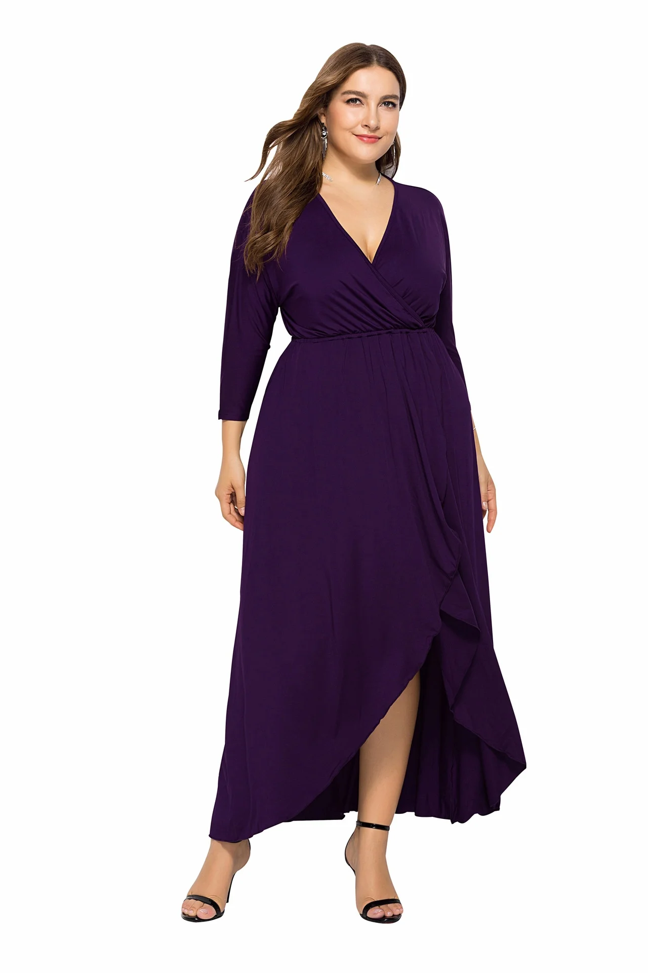 Neue plus Größe Lange Sommer Dr Frauen Casual Kleidung Polyester Faser 80% Polyurethan Elastische Faser 20% Damen Faionable Kleid
