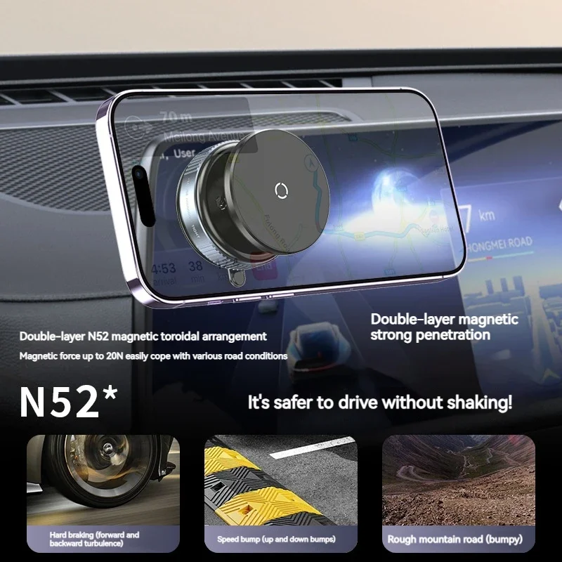 حامل هاتف السيارة المغناطيسي بالشفط الفراغي لسطح الزجاج، حامل هاتف عالمي سهل التركيب لهاتف iPhone Samsung #5