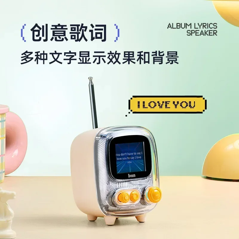 ألبوم كلمات المتكلم تلفزيون صغير سماعة لاسلكية تعمل بالبلوتوث المتكلم ريترو راديو سطح المكتب عيد ميلاد
