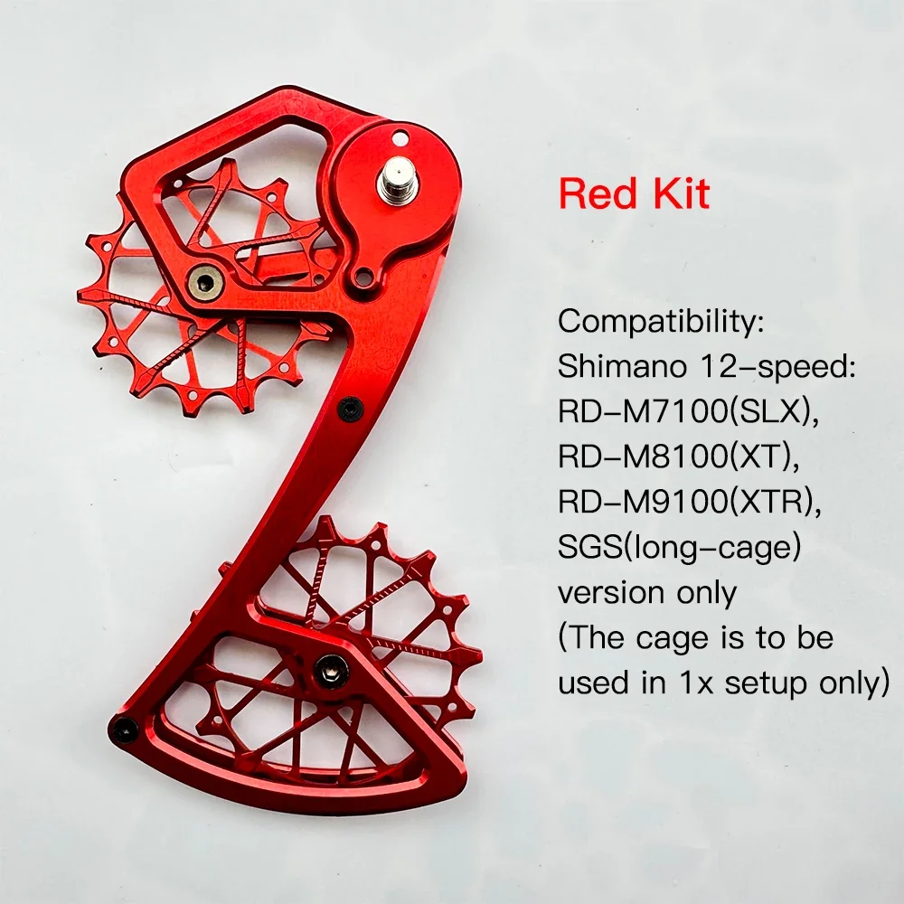 MTB-Schaltwerkkäfig-Riemenscheibenräder für Shimano 12-Gang-Schaltwerk, übergroßes Lager für SLX XT XTR M7100 M8100 M9100 SGS