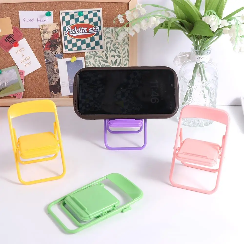 

Creative Plastic Mobile Phone Holder Mini Chair Decorative Mini Chair Phone Stand ABS Foldable Mini Phone Holder Phone