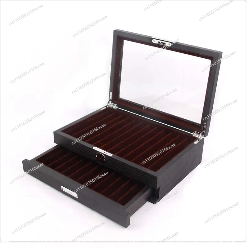 For 12 Pcs 23 Pcs 34 Pens Storage Box Famous Pen Display Collection Display Box Large Capacity Wooden Pen Box