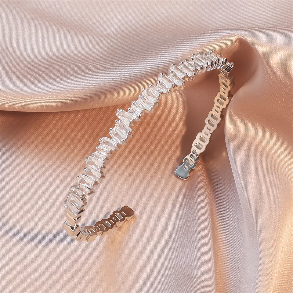3pcs AAA Cubic Zirconia Adjustable Open Bangle Bracelets