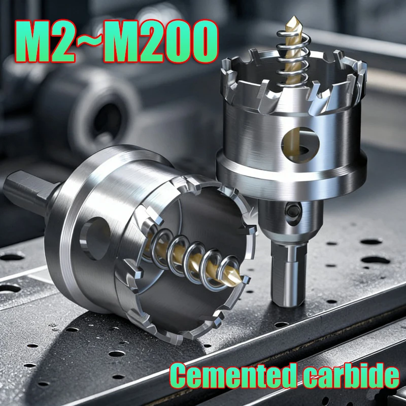 

TCT Hole Saw Carbide Tipped Hole Cutter with Titanium-Plated Pilot Drill Bit for Metal Stainless Steel Iron and Wood Hole Saw
