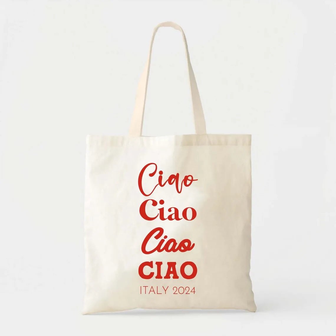 Ciao! Italy Wedding Tote Bag - Custom Totes - Destination Wedding Welcome Tote - Italian Wedding - Europe Vacation Tote - Ciao T