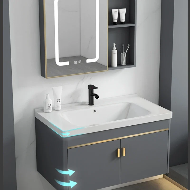 

Salon Station Bathroom Cabinet Storage Shelf Column Sink Base Narrow Furniture Vanity Mirror Washbasin Wardrobe Sinks Towel