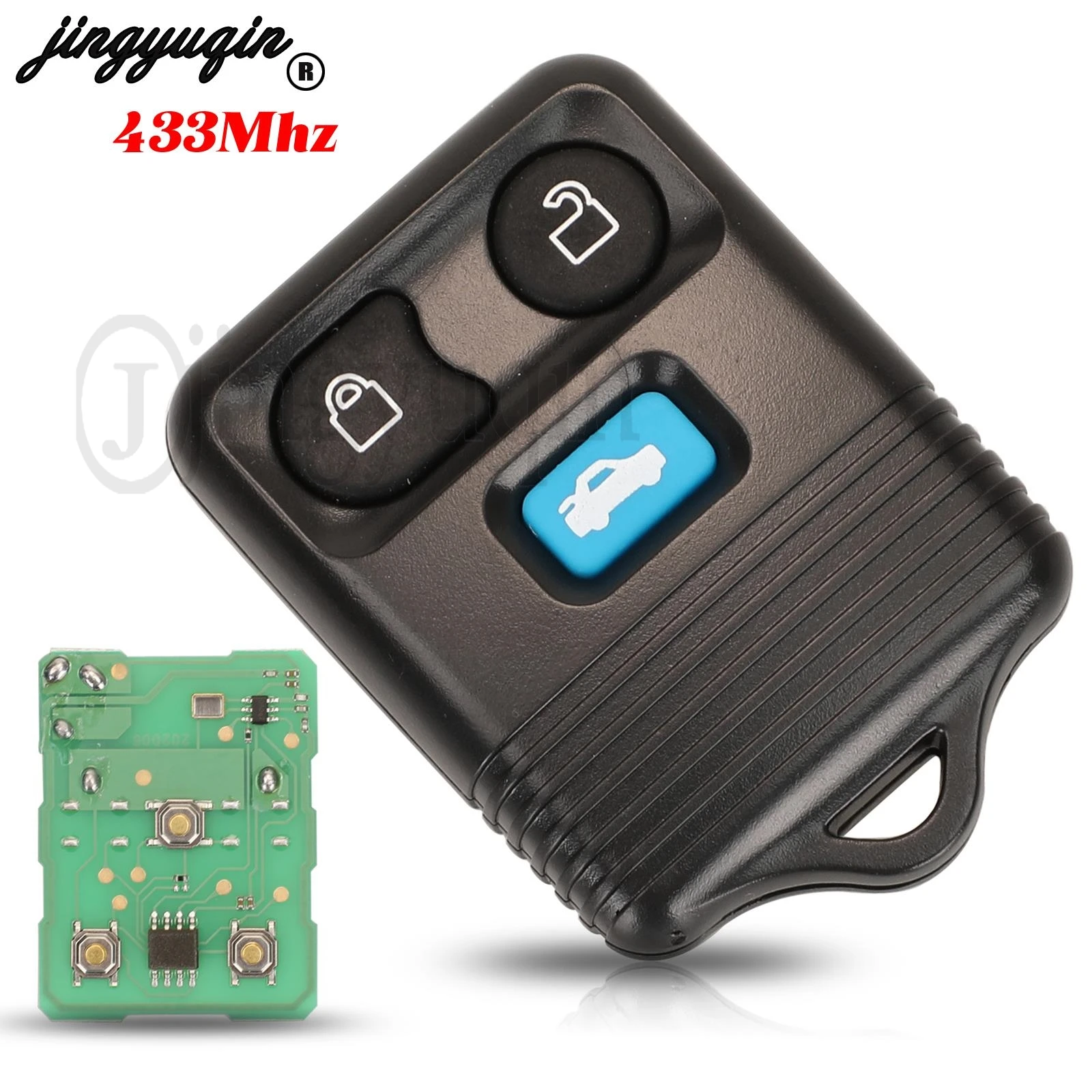Jingyuqin 3 Buttons 433MHz Smart Remote Car Key Fob For Ford Transit MK6/Connect 2000 2001 2002 2003 2004 2005 2006 Replacement