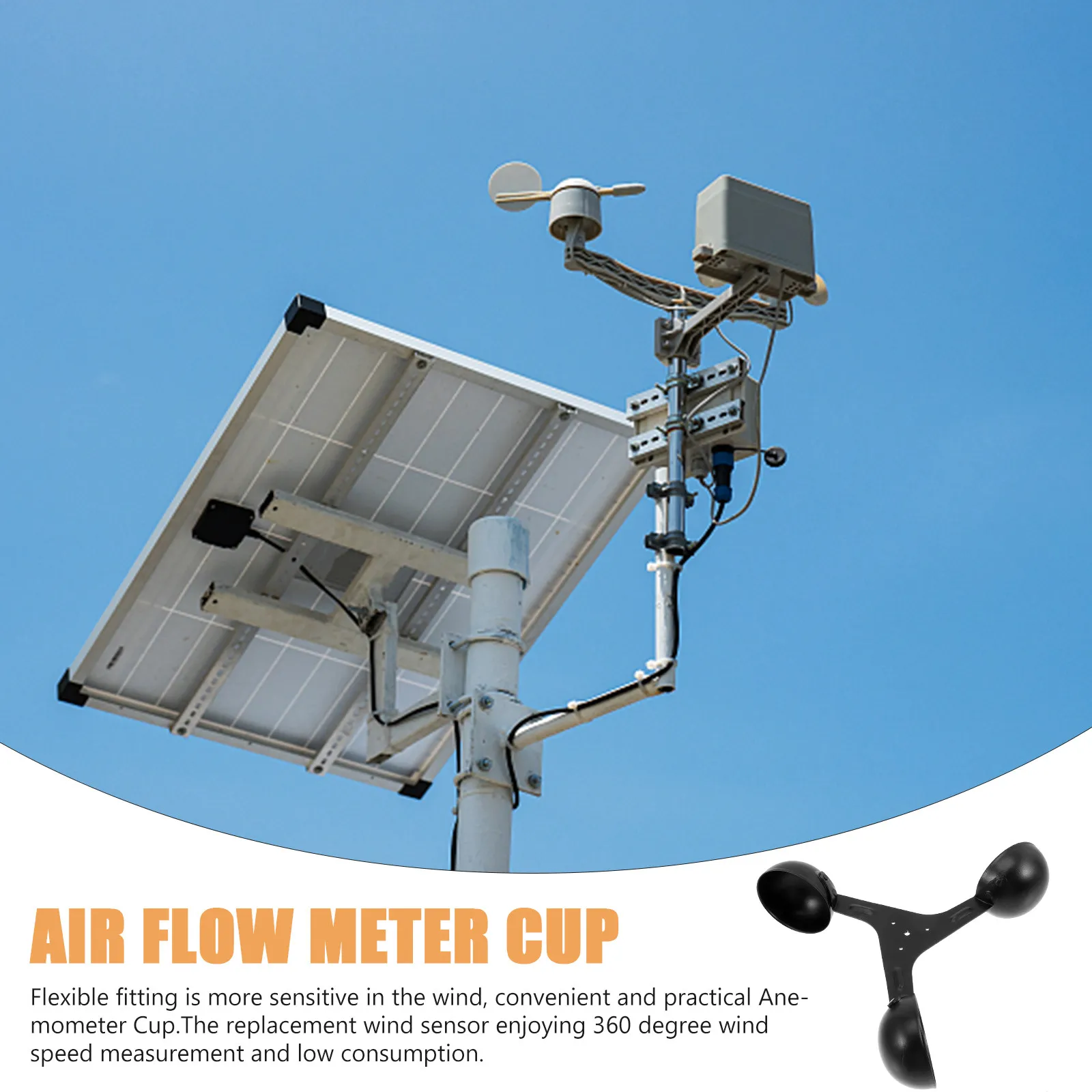 Wind Speed Sensor Cup Meter Anemometer Measurement Wind Measurement Anemometer Cup Air Flow Measurement Replacement Anemometer