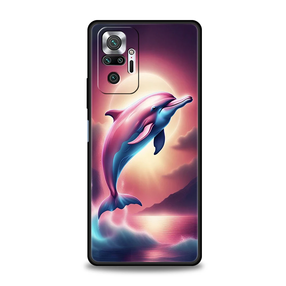 Ocean Animal Dolphin Phone Case Cover for Redmi 14C 10C Note 14 13 12 10 11 Pro Plus 7 8T K40 K50 Gaming Pro Plus 5G Soft Shell