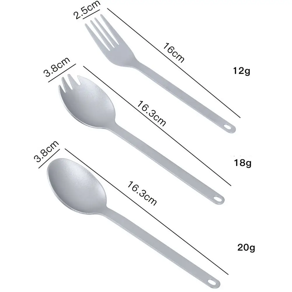 Cuchara de titanio portátil de alta calidad, mango largo, tenedor ambiental para acampar al aire libre, utensilios de cocina de titanio ligero, herramienta para exteriores