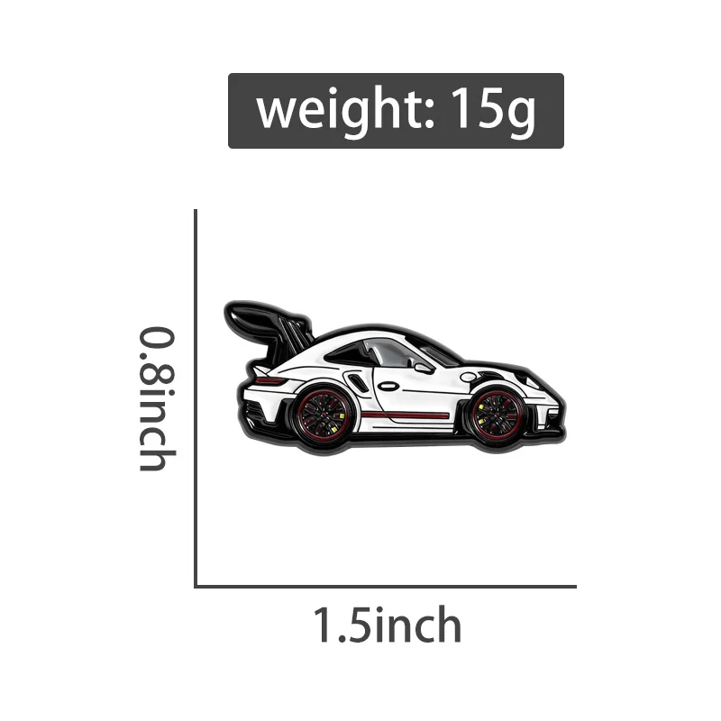 Cool Sports Car Badge Golf Ball Hat Clip Metal Enamel Pins Retro Porsche GT3RS Shape Golf Cap Basketball Hat Clip Jewelry Badge view 3