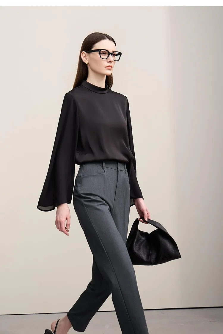 Amii Women Pants 2026 Autumn New Commuter Basic Style Tapered Pants Casual Women's Solid Versatile Ankle-Length Pants 12641091