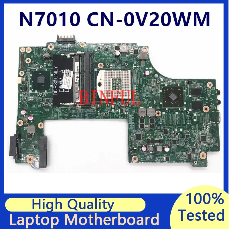 

CN-0V20WM 0V20WM V20WM Mainboard For Dell Inspiron N7010 Laptop Motherboard DAUM9BMB6D0 HM57 216-0774007 1GB 100% Working Well