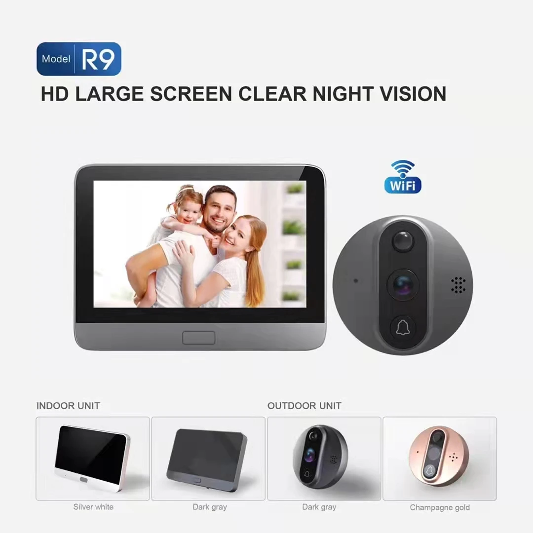 Tuya APP 4,3 Zoll Drahtlose WIFI IP Türklingel Video Tür Sprechanlage Visuelle Tür Viewer