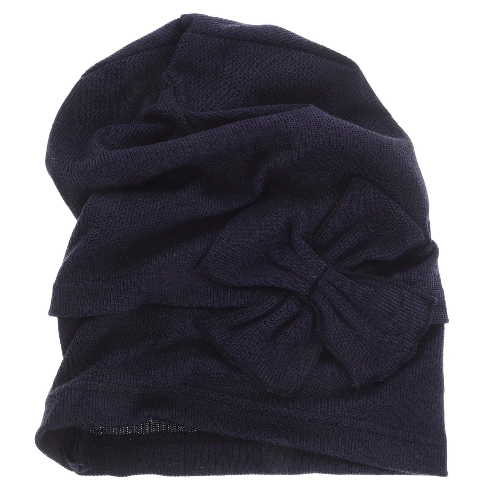 

Striped Bow Knot Women Hats Fashionable Chemotherapy Cap Lightweight Polyester Headscarves Hijab Bandana Beanies