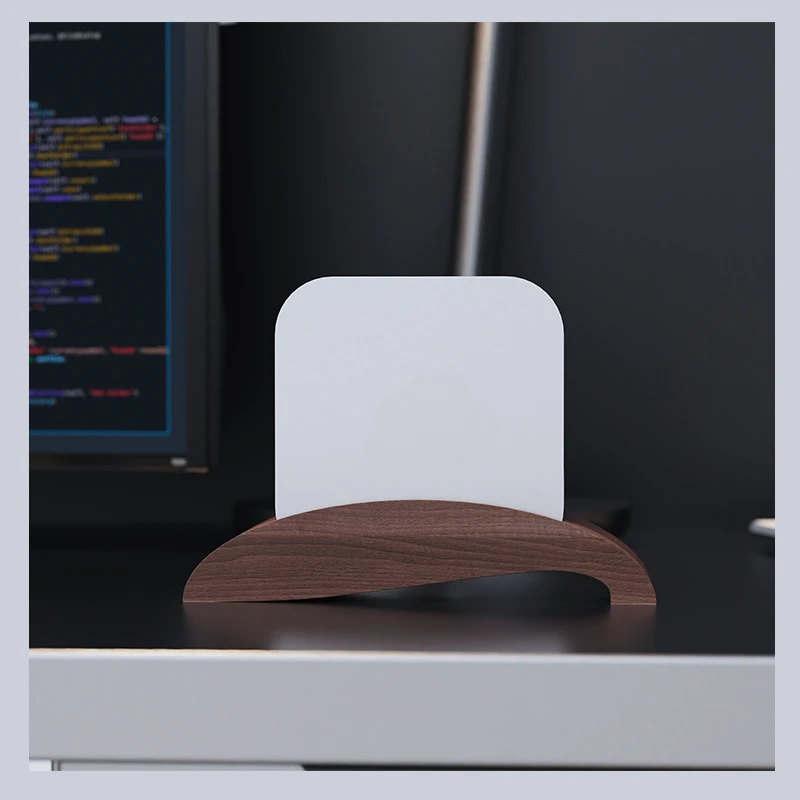 For Mac mini M4/M4 Pro Vertical Bracket Host Holder Walnut Beech Stand Heightened Dustproof Vertical placement design