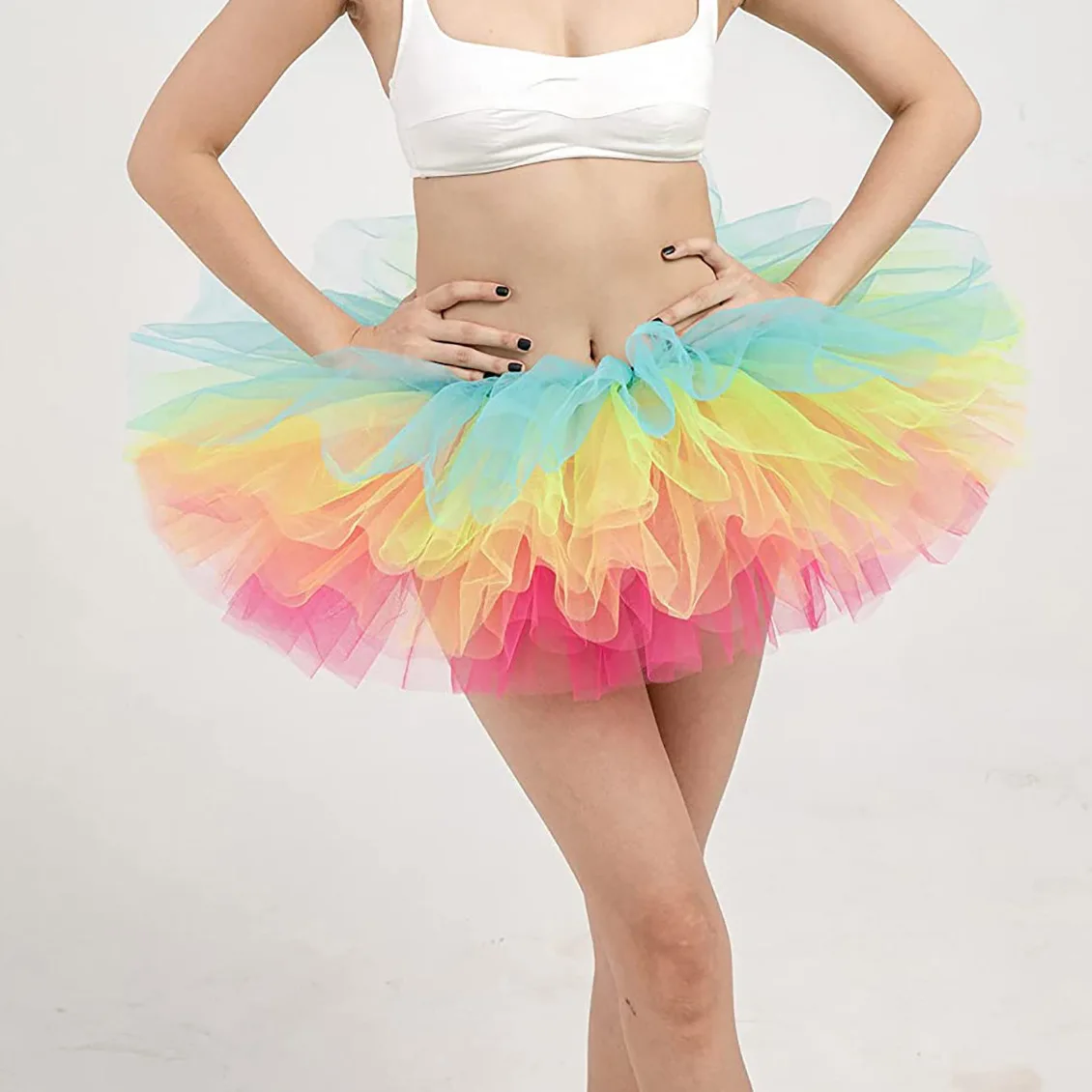 Mesh Half Skirt Tutu Skirt Princess Skirt Five Layer Ballet Dance Skirt