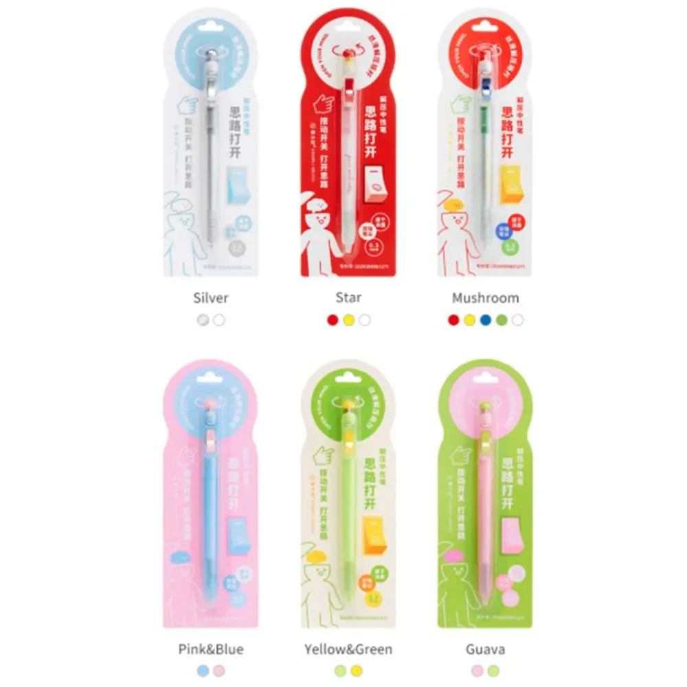 Creative 0.5mm Relax Switch Pen Smooth Writing Anti-Anxiety Fidget Clicker Gel Pen Study Tool for School Students