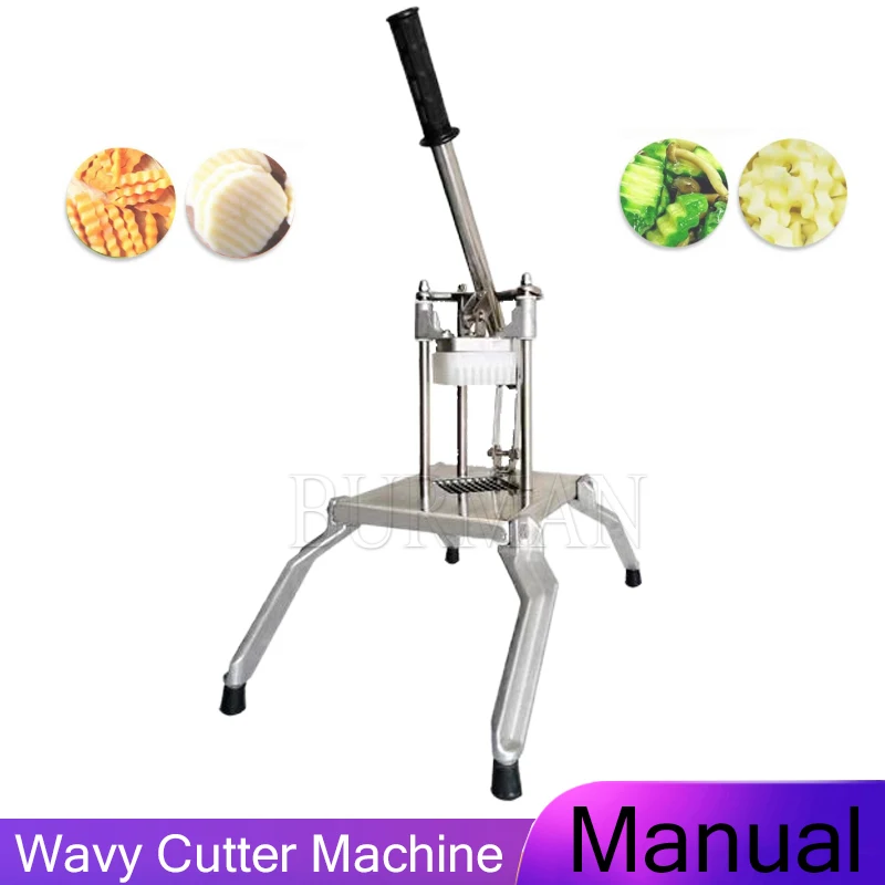 9MM 12MM 14MM Blade Potato Slicer Chopper Manual Waved Cutting Machine French Fries Potato Chip Wavy Slicer Cutting Machine