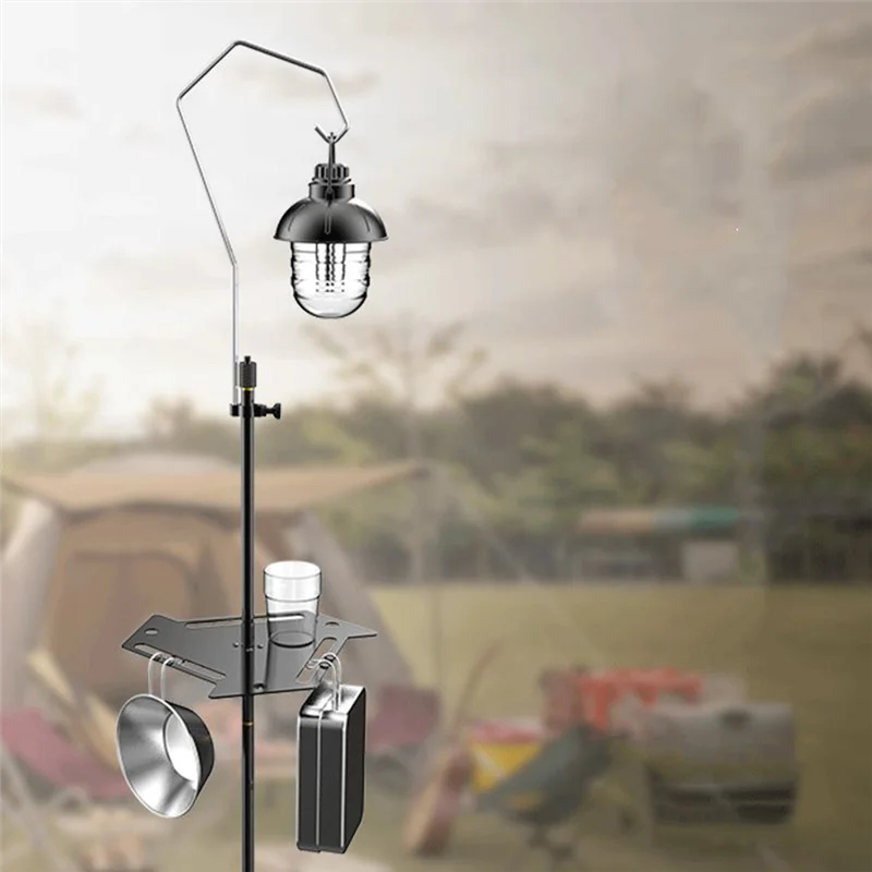 

2525+ Foldable Camping Hanging Rack Holder Portable Lantern Lamp Water Bottle Pot Stand Pole Storage for Fishing Picnic