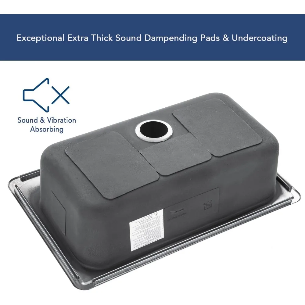 Einzelschüssel-Küchenspüle aus Edelstahl, 33 x 22 x 9 Zoll, obere Montage/Drop-In, mit Sieb und Geschirrkorb – 18 Gauge, strapazierfähig