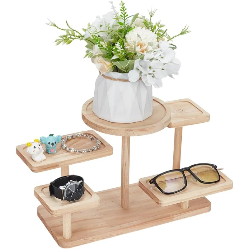 

1 шт. 5-слойные деревянные стойки Navajo, белая многоуровневая витрина, лестница, деревянная витрина, подставка для ювелирных изделий, органайзер для ювелирных изделий, держатель